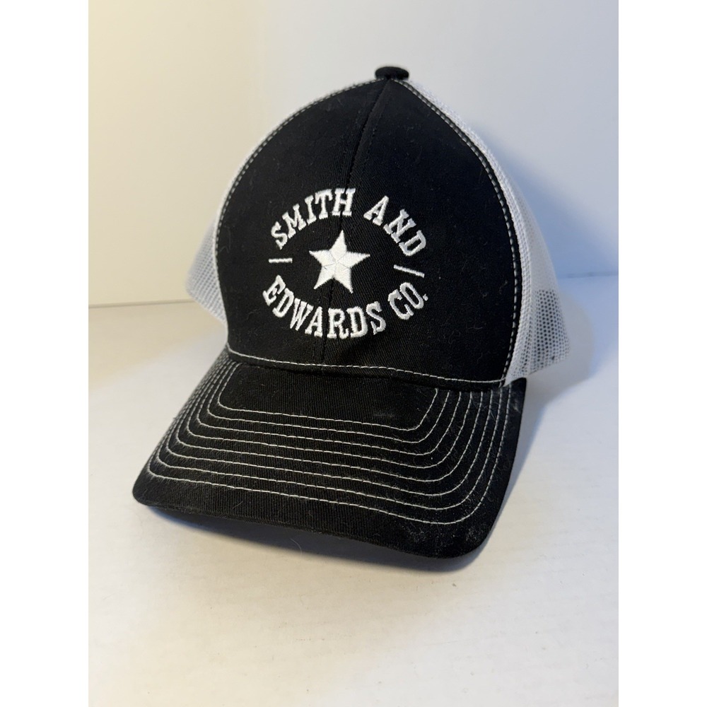 Black And White-Smith and Edwards Co. Snapback Baseball Cap.